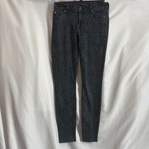 7 For All Mankind Dark Patterned Skinny Jeans